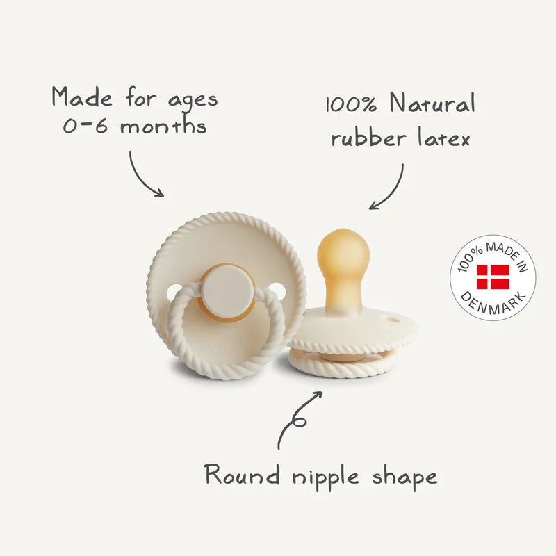 FRIGG Round Pacifier - Rope Latex Size 1 - Dark Navy