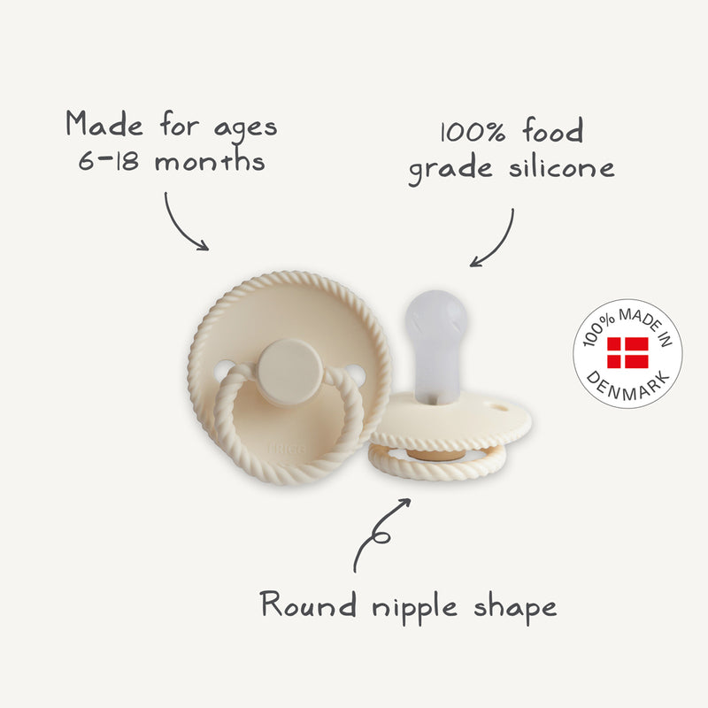 FRIGG Round Pacifier - Rope Silicone Size 2 - Rain Forest