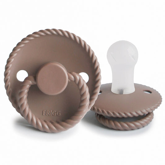 FRIGG Round Pacifier - Rope Silicone Size 1 - Sepia