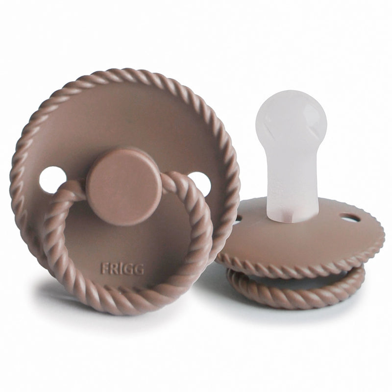 FRIGG Round Pacifier - Rope Silicone Size 2 - Sepia