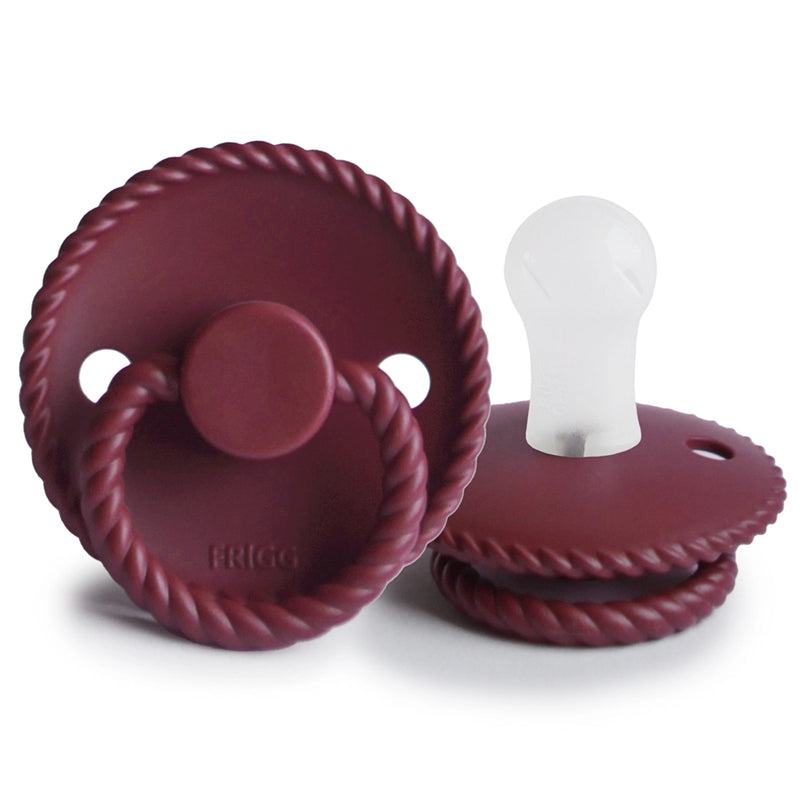 FRIGG Round Pacifier - Rope Silicone Size 1 - Sweet Cherry