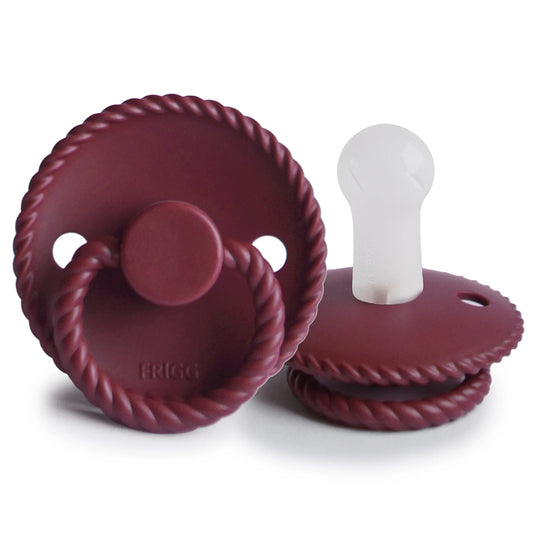 FRIGG Round Pacifier - Rope Silicone Size 2 - Sweet Cherry