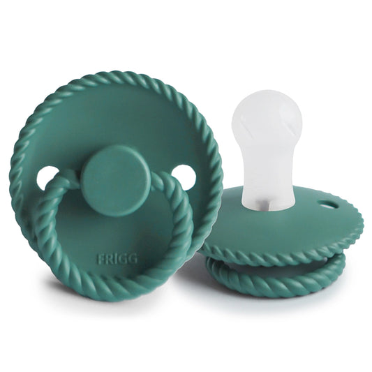 FRIGG Round Pacifier - Rope Silicone Size 1 - Vintage Green