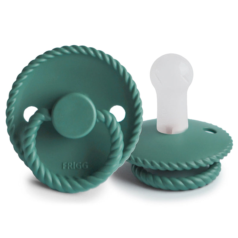 FRIGG Round Pacifier - Rope Silicone Size 2 - Vintage Green