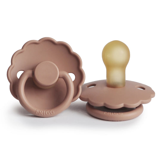 FRIGG Round Pacifier - Daisy Latex Size 1 - Rose Gold