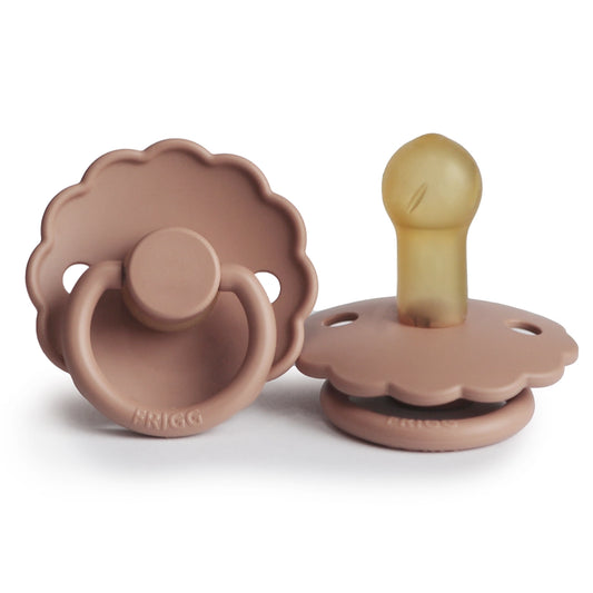 FRIGG Round Pacifier - Daisy Latex Size 2 - Rose Gold