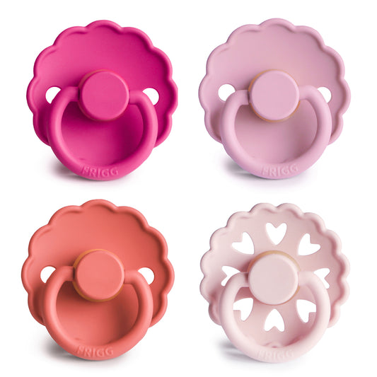 FRIGG 4-Pack Pacifiers - Latex Size 1 - Rosy Romance