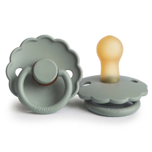 FRIGG Round Pacifier - Daisy Latex Size 1 - Sage