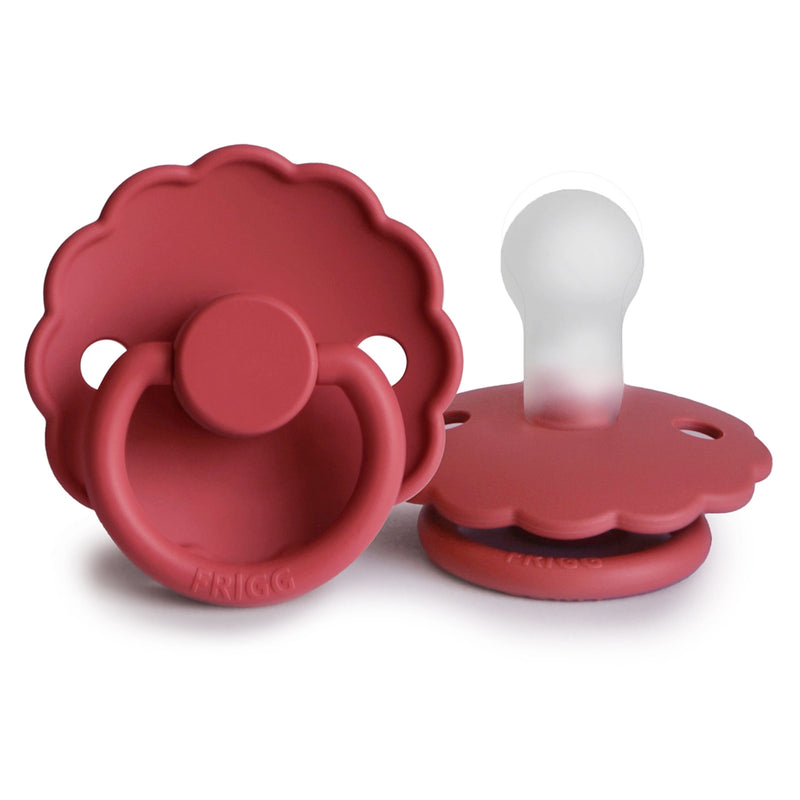FRIGG Round Pacifier - Daisy Silicone Size 1 - Scarlet