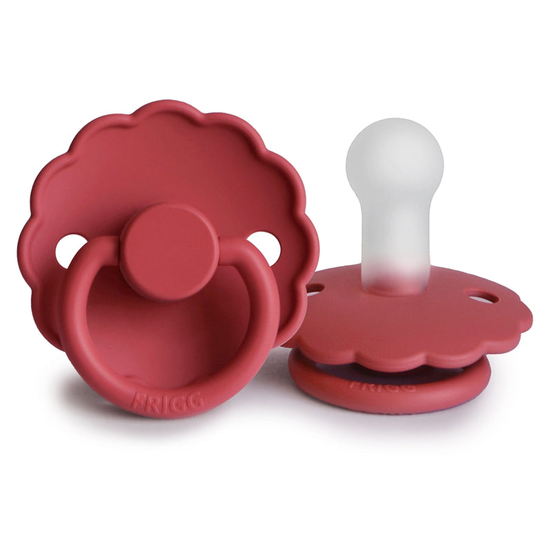 FRIGG Round Pacifier - Daisy Silicone Size 2 - Scarlet