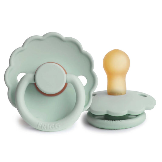 FRIGG Round Pacifier - Daisy Latex Size 1 - Seafoam