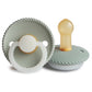 FRIGG Round Pacifier - Rope Night Latex Size 2 - Sage