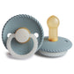 FRIGG Round Pacifier - Rope Night Latex Size 2 - Stone Blue