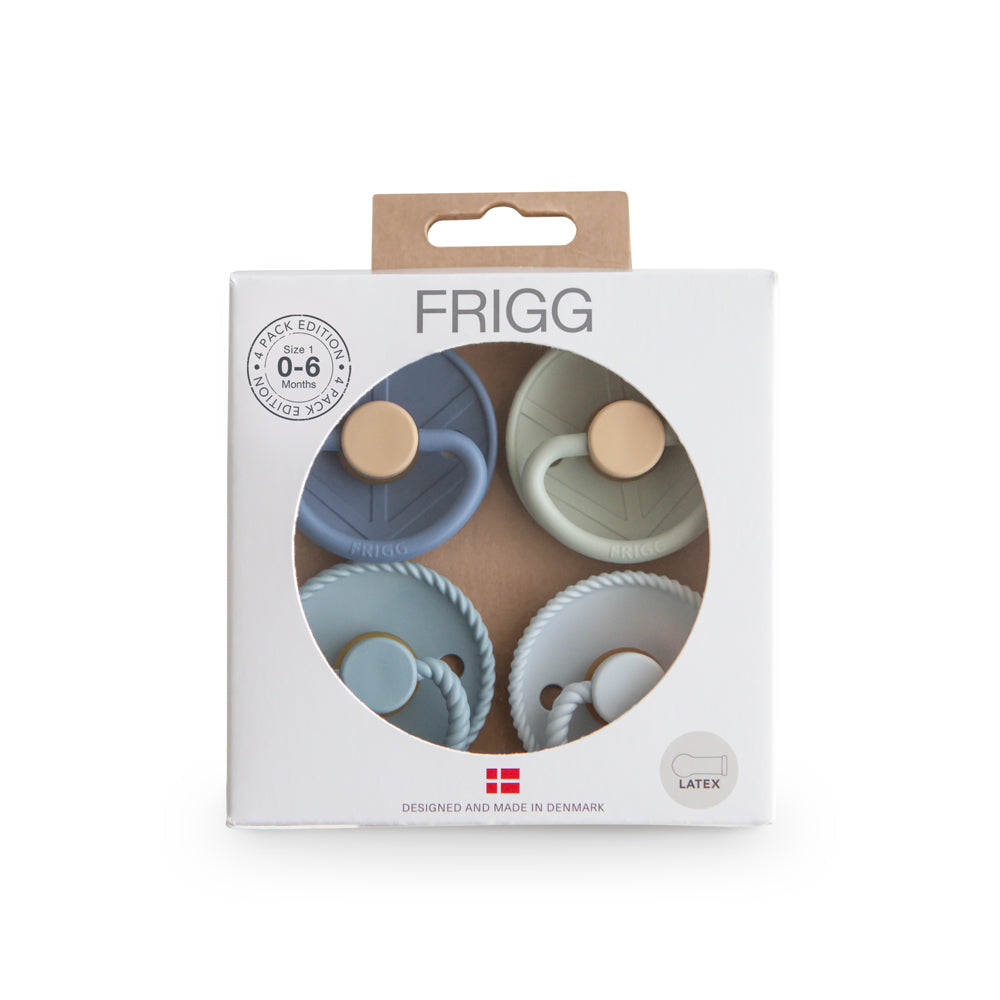 FRIGG 4-Pack Pacifiers - Latex Size 1 - Skyline Serenity