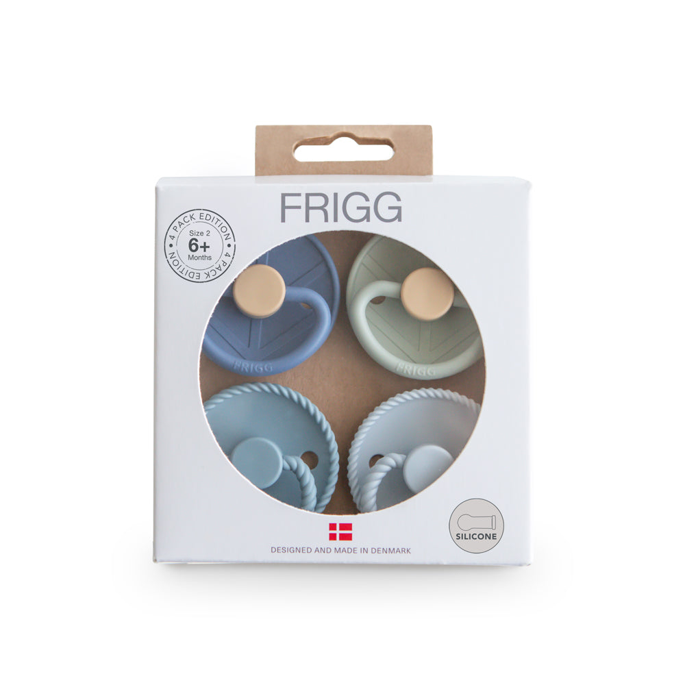 FRIGG 4-Pack Pacifiers - Silicone Size 2 - Skyline Serenity