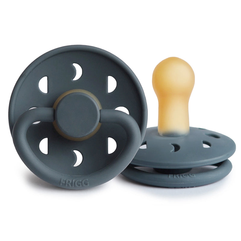 FRIGG Round Pacifier - Moon Phase Latex Size 2 - Slate