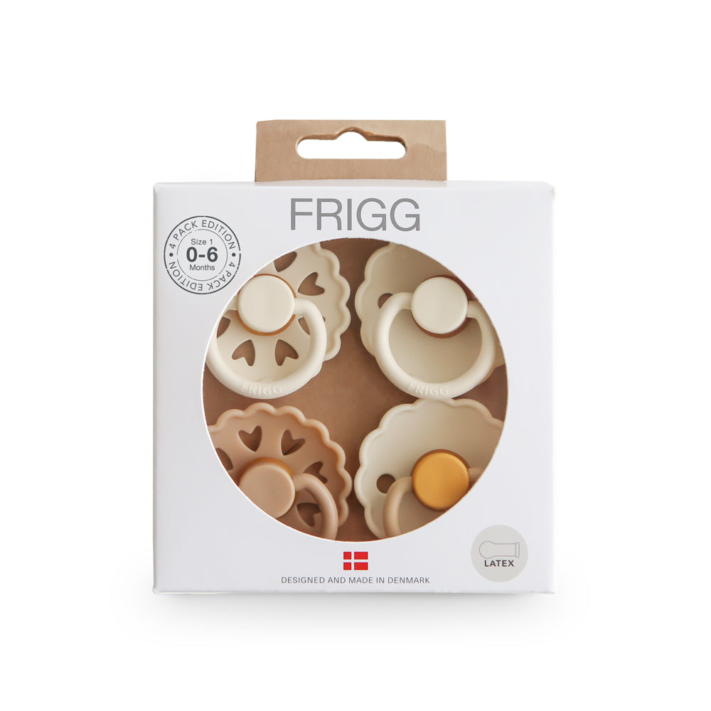 FRIGG 4-Pack Pacifiers - Latex Size 1 - Snowflake Dream