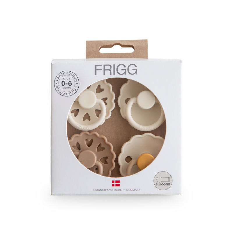 FRIGG 4-Pack Pacifiers - Silicone Size 1 - Snowflake Dream