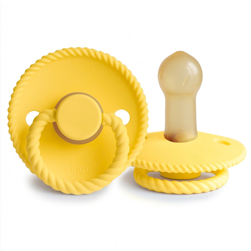 FRIGG Round Pacifier - Rope Latex Size 2 - Sunflower