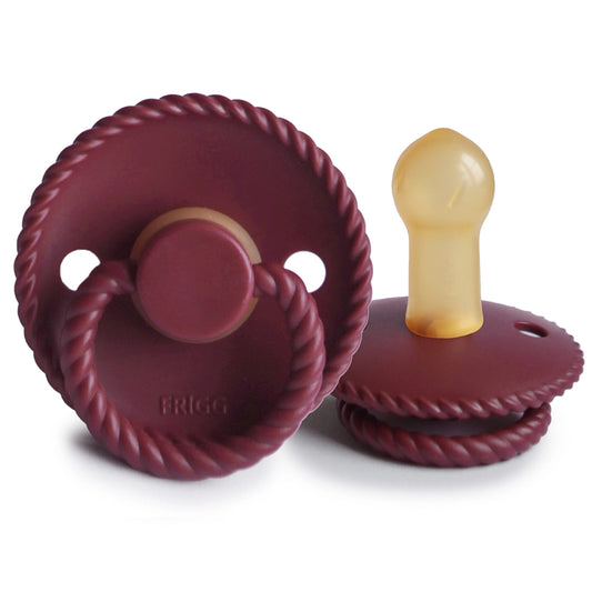 FRIGG Round Pacifier - Rope Latex Size 2 - Sweet Cherry