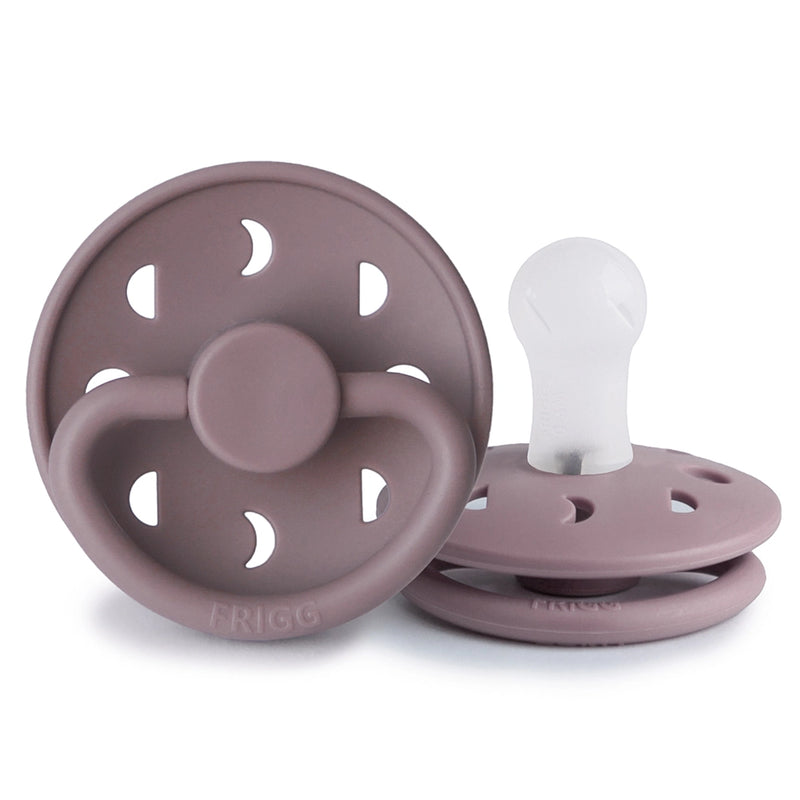 FRIGG Round Pacifier - Moon Phase Silicone Size 1 - Twilight Mauve