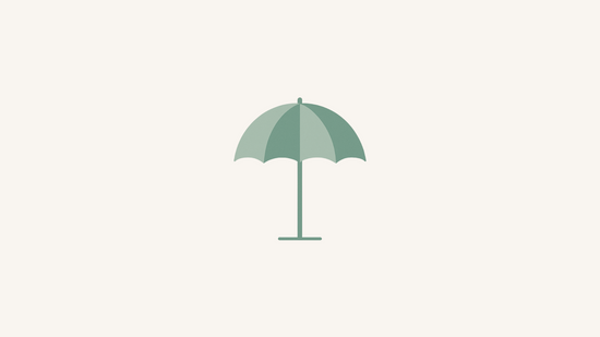 Illustration of a baby shade umbrella, emphasizing the need to keep babies cool and out of direct sunlight in summer.