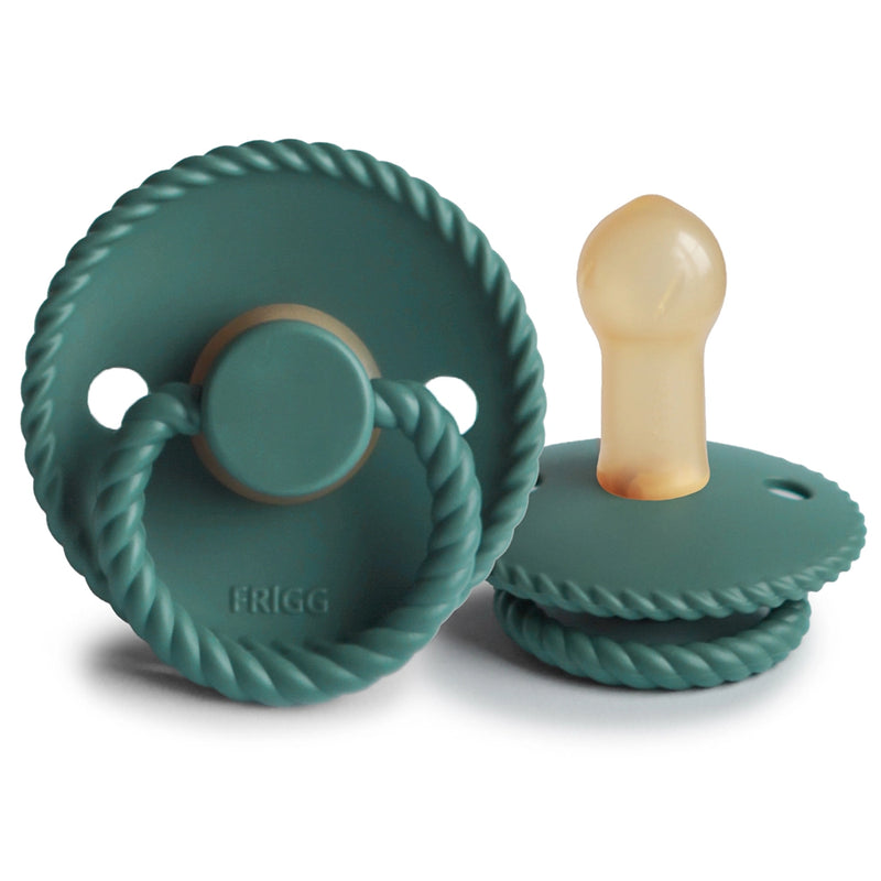 FRIGG Round Pacifier - Rope Latex Size 2 - Vintage Green
