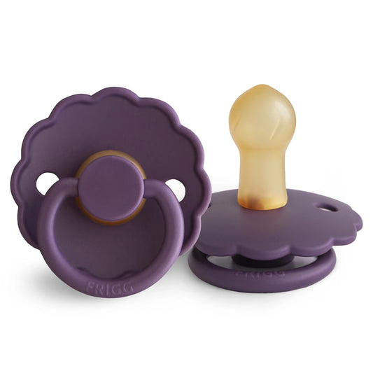 FRIGG Round Pacifier - Daisy Latex Size 1 - Violet Dream