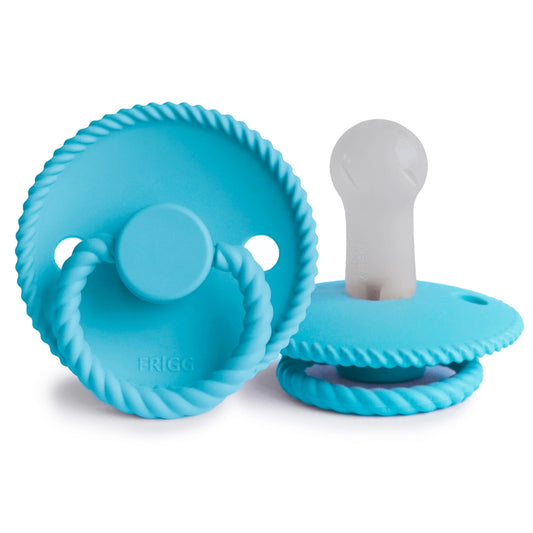 FRIGG Round Pacifier - Rope Silicone Size 2 - Waterfall
