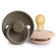 FRIGG Pacifier - Rope Latex 2-Pack Size 1 - Portobello/Croissant